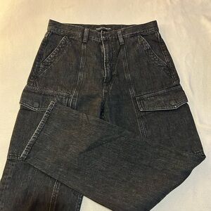 Denim Forum Dark Wash Cargo Pants
